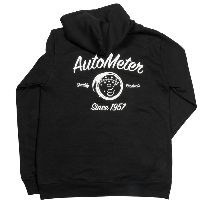 AutoMeter 0448L ZIP HOODIE; ADULT LARGE; BLACK; VINTAGE - Truck Part Superstore