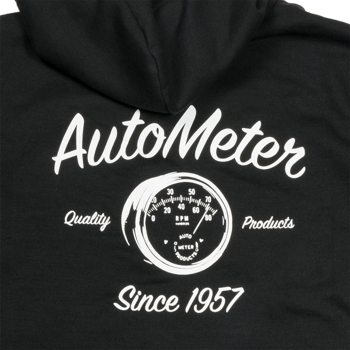 AutoMeter 0448L ZIP HOODIE; ADULT LARGE; BLACK; VINTAGE - Truck Part Superstore