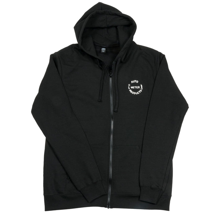 AutoMeter 0448L ZIP HOODIE; ADULT LARGE; BLACK; VINTAGE - Truck Part Superstore