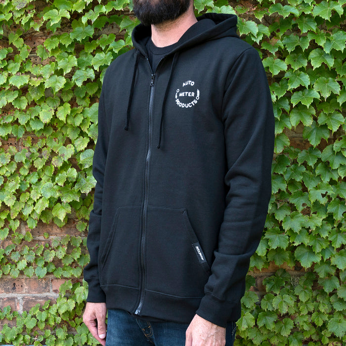 AutoMeter 0448L ZIP HOODIE; ADULT LARGE; BLACK; VINTAGE - Truck Part Superstore