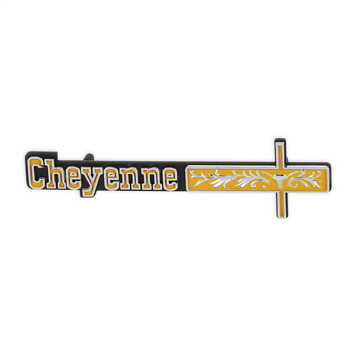 Holley 05-181 Dashboard Emblem; Black/Yellow; Incl. All Factory Mounting Points; CHEYENNE; - Truck Part Superstore