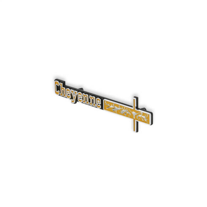 Holley 05-181 Dashboard Emblem; Black/Yellow; Incl. All Factory Mounting Points; CHEYENNE; - Truck Part Superstore