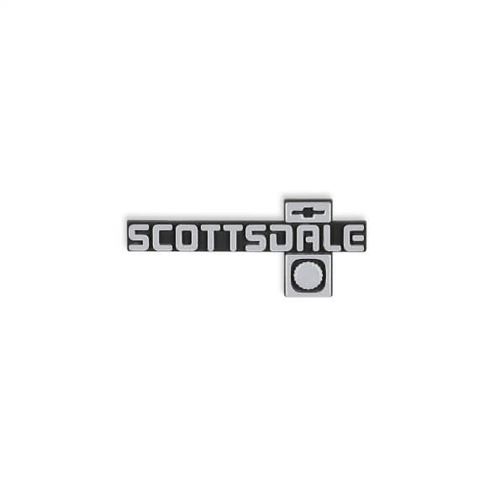 Holley 05-187 Dashboard Emblem; Black/Silver; Incl. All Factory Mounting Points; SCOTTSDALE; - Truck Part Superstore