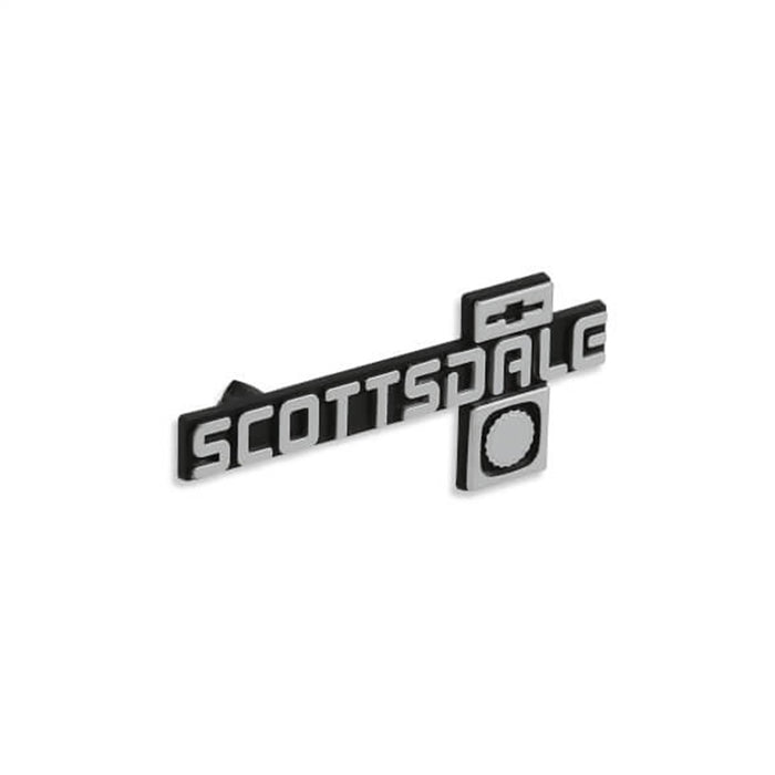 Holley 05-187 Dashboard Emblem; Black/Silver; Incl. All Factory Mounting Points; SCOTTSDALE; - Truck Part Superstore