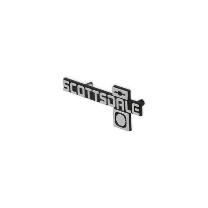 Holley 05-187 Dashboard Emblem; Black/Silver; Incl. All Factory Mounting Points; SCOTTSDALE; - Truck Part Superstore