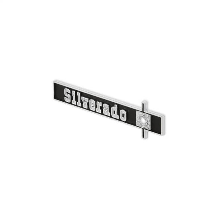 Holley 05-188 Dashboard Emblem; Black/Silver; Incl. All Factory Mounting Points; SILVERADO; - Truck Part Superstore