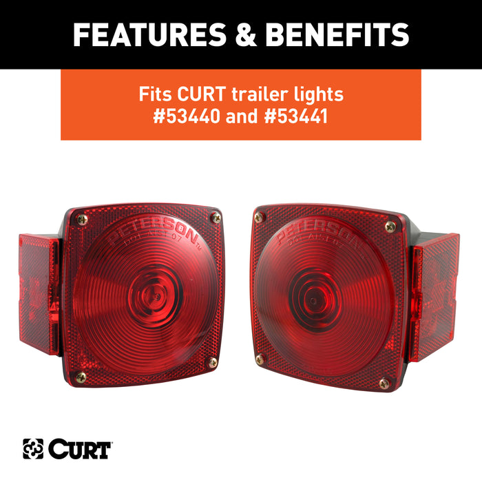 CURT 53515 CURT 53515 Replacement Red Side Trailer Light Lens - Truck Part Superstore