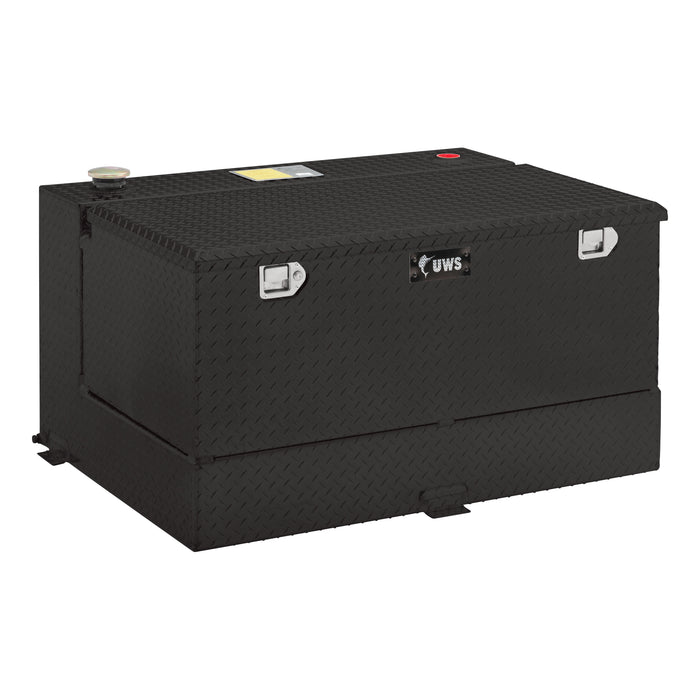 UWS TT-50-COMBO-BLK Gloss Black 50-Gallon Combo Aluminum Transfer Tank - Truck Part Superstore
