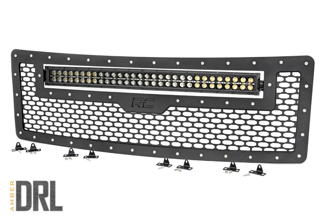 Rough Country 70231 Ford Mesh Grille w/30 Inch Dual Row Black Series LED w/Amber DRL 09-14 F-150 Rough Country - Truck Part Superstore