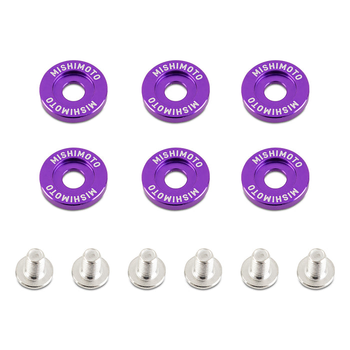 Mishimoto MMFW-LG-6PR Mishimoto M6 X 1.0 Fender Washer and Bolt Kit, 20mm OD, 6 pcs, Purple - Truck Part Superstore