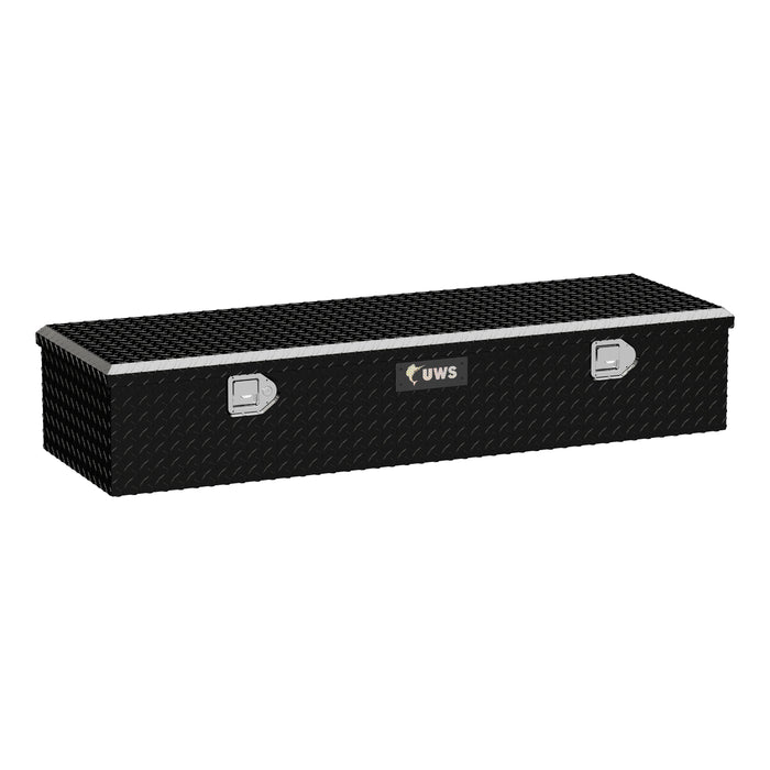 UWS FWB-58-BLK Gloss Black Aluminum 58in. 5th Wheel Truck Tool Box (LTL Shipping Only) - Truck Part Superstore