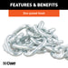 CURT 80312 27in. Safety Chain with 1 Snap Hook (2;000 lbs; Clear Zinc) - Truck Part Superstore
