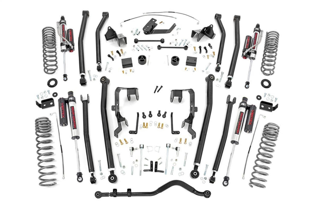 Rough Country 79050A 4.0 Inch Jeep Long Arm Suspension Lift Kit w/ Vertex Adjustable Reservoir Shocks 07-11 Wrangler JK 2-door Rough Country - Truck Part Superstore