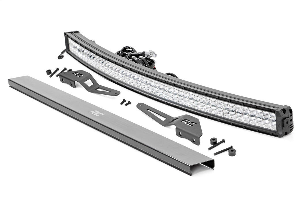 Rough Country 71205 LED Light Windshield Kit 50 Inch Curved Dual Row Chrome Series with White DRL 07-14 FJ Cruiser Rough Country - Truck Part Superstore