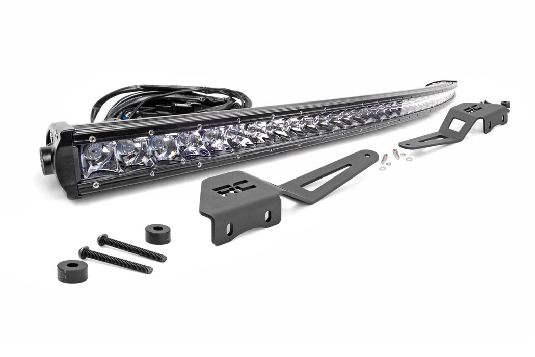 Rough Country 71207 LED Light Windshield Kit 50 Inch Curved Single Row Chrome Series 07-14 FJ Cruiser Rough Country - Truck Part Superstore