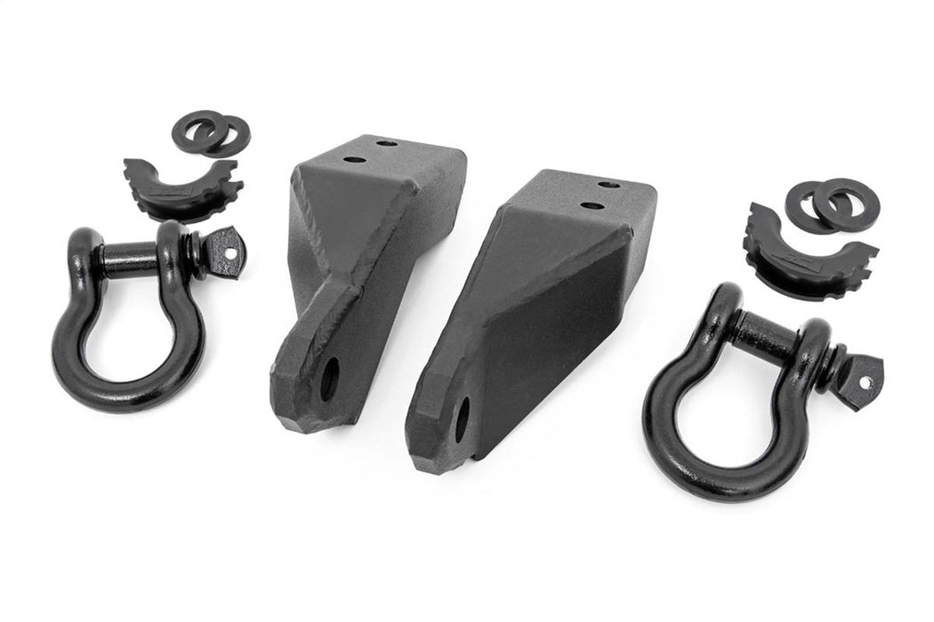 Rough Country RS154 Toyota Tow Hook to Shackle Conversion Kit w/Bull Bar Support & Standard D-Rings 07-20 Tundra Rough Country - Truck Part Superstore