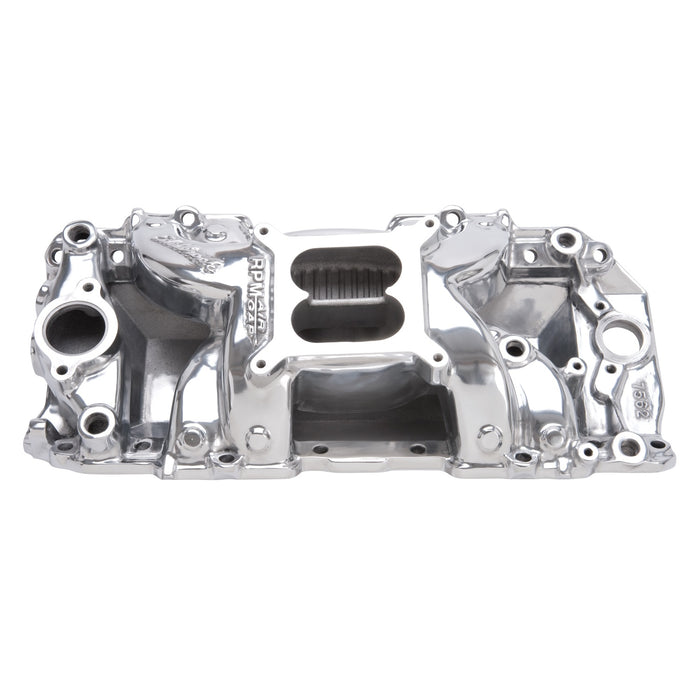 Edelbrock 75621 Edelbrock Polished RPM Air-Gap BBC Rect Port Intake Manifold - Truck Part Superstore