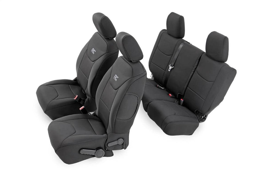 Rough Country 91002A Jeep Neoprene Seat Cover Set Black 08-10 Wrangler JK Unlimited Rough Country - Truck Part Superstore