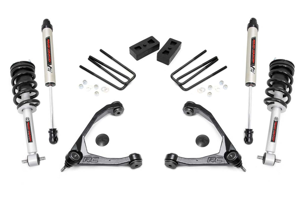 Rough Country 24671 3.5 Inch Suspension Lift Kit Upper Control Arms V2 Shocks & N3 Struts 07-13 Silverado/Sierra 1500 2WD Rough Country - Truck Part Superstore
