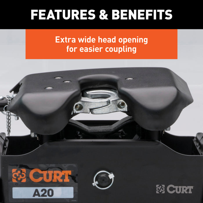 CURT 16676 A20 Sliding 5th Wheel Hitch; Select Ford F250; F350; F450; 6.75ft. Bed Puck Syst - Truck Part Superstore