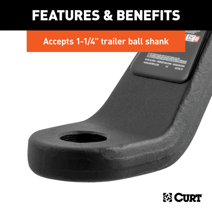 CURT 45430 Industrial Duty Forged Ball Mount (3in. Shank; 21;000 lbs.; 4in. Drop; 9in. Long - Truck Part Superstore