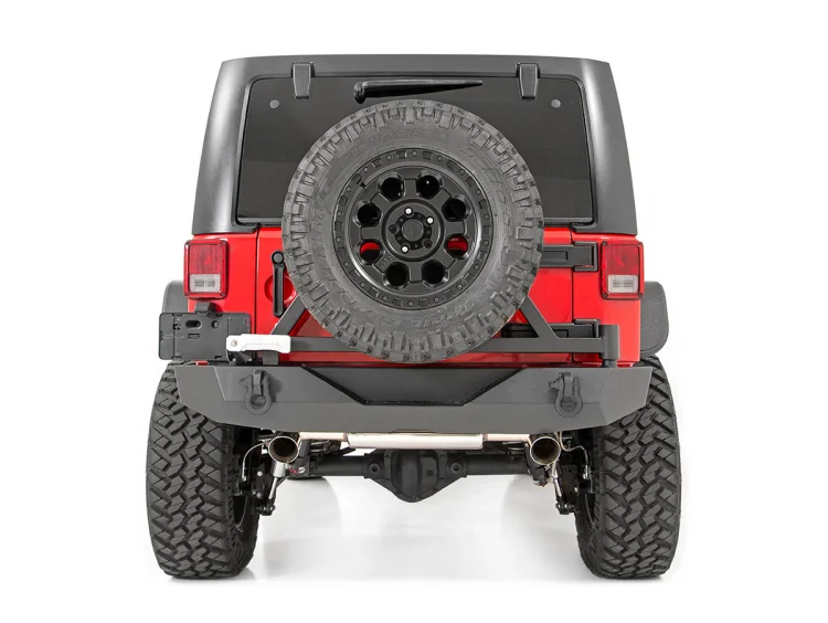 Rough Country 10594A Jeep Rock Crawler Rear HD Bumper w/Tire Carrier 07-18 Wrangler JK Rough Country - Truck Part Superstore