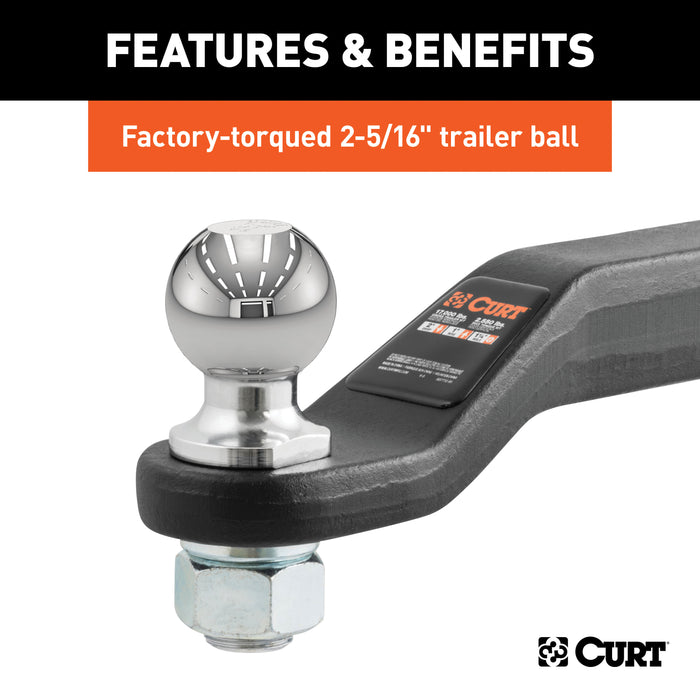 CURT 45331 Loaded Forged Ball Mount with 2-5/16in. Ball (2in. Shank; 15;000 lbs.; 2in. Drop - Truck Part Superstore