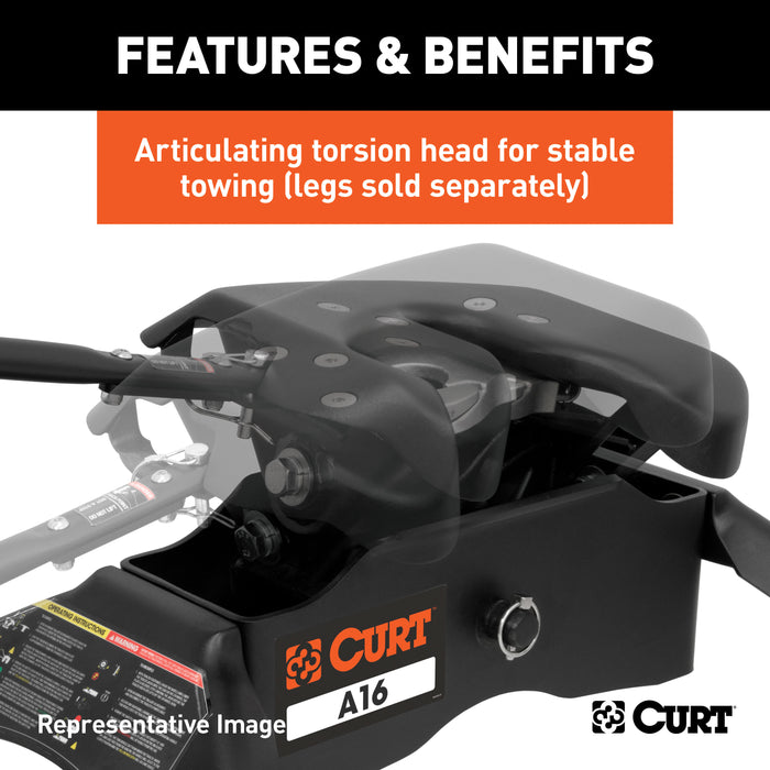 CURT 16520 CURT 16520 A16 5th Wheel Hitch Head Only; Legs or Roller Required; 16;000 lbs - Truck Part Superstore