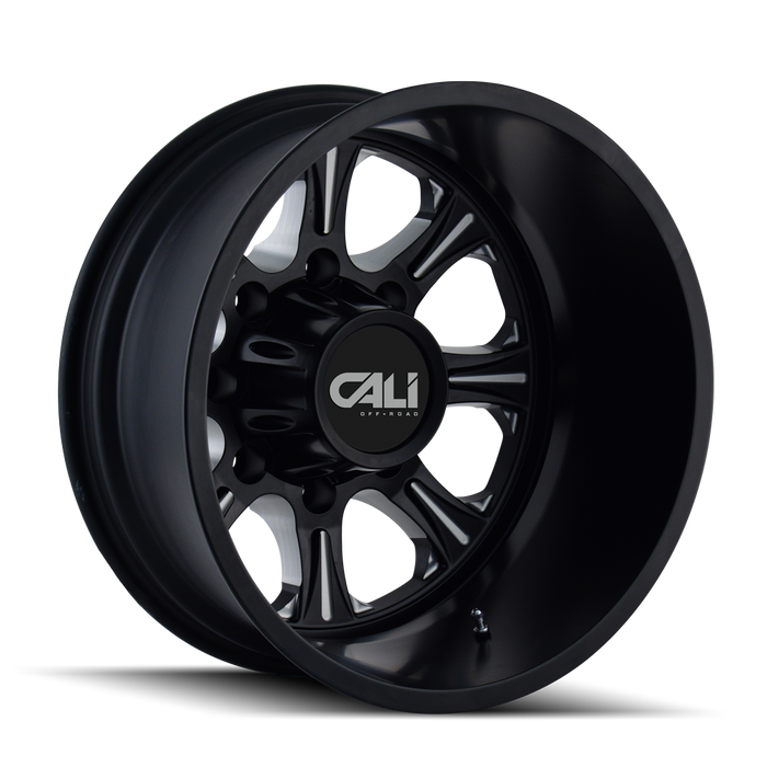 CALI OFF-ROAD 9105-22877BR BRUTAL (9105) REAR BLACK/MILLED SPOKES 22X8.25 8-200 -180MM 142MM - Truck Part Superstore