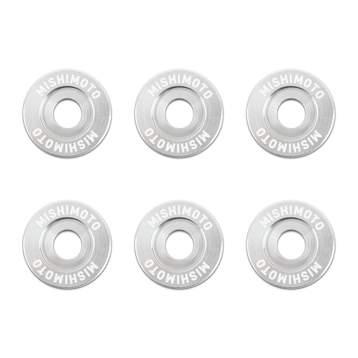 Mishimoto MMFW-LG-6SL Mishimoto M6 X 1.0 Fender Washer and Bolt Kit, 20mm OD, 6 pcs, Silver - Truck Part Superstore
