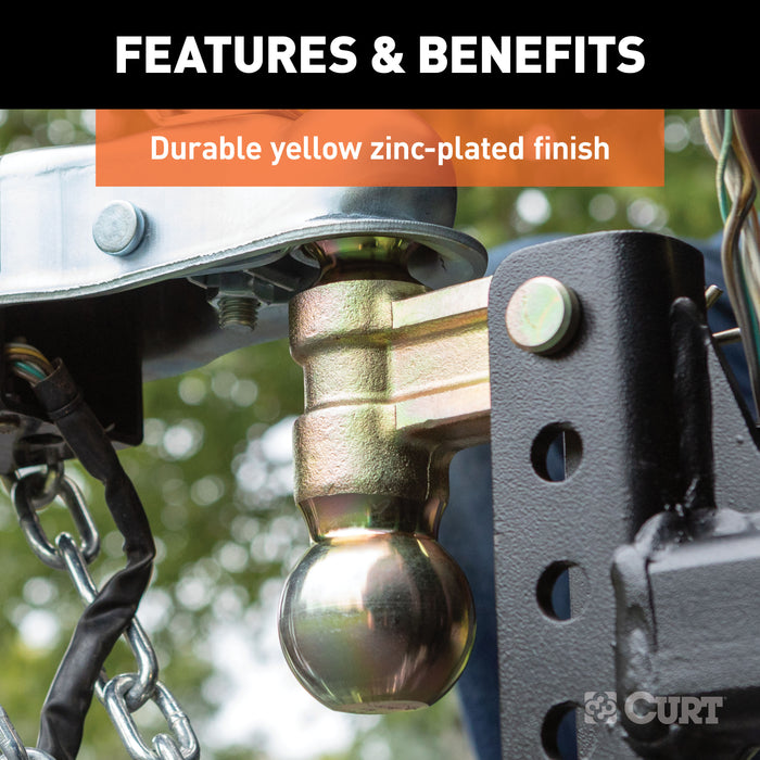 CURT 45903 Slim Adjustable Channel Mount with Dual Ball (2in. Shank; 10K; 3-3/4in. Drop) - Truck Part Superstore