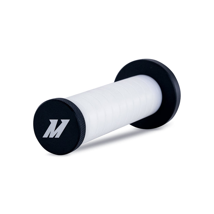 Mishimoto MMSK-BMXBKWH Grip Shift Knob, White Grip, Black Top and Bottom - Truck Part Superstore