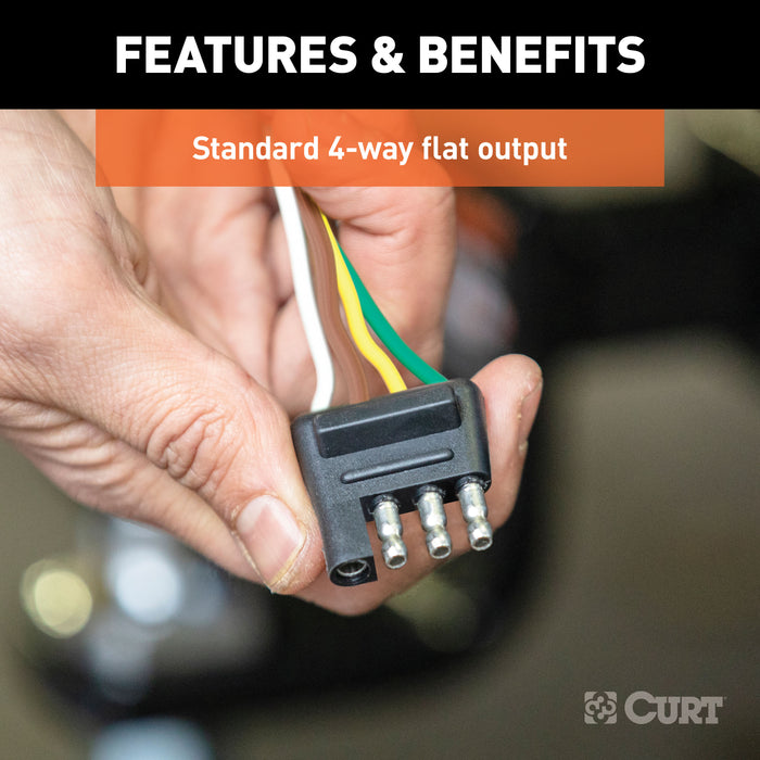 CURT 58031 CURT 58031 Trailer-Side 4-Pin Flat Wiring Harness with 12-Inch Wires - Truck Part Superstore
