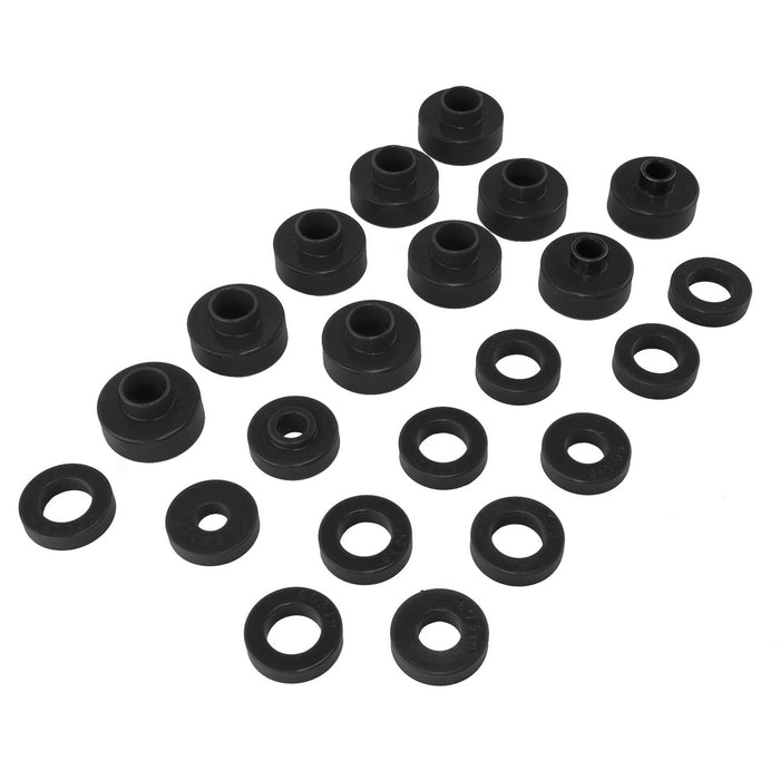 Rugged Ridge 1-102BL Body Mount Kit; 22 Piece; Black Polyurethane; - Truck Part Superstore