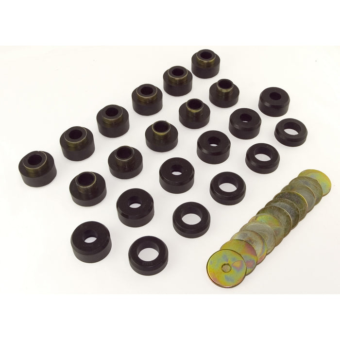 Rugged Ridge 1-107BL Body Mount Kit; 22 Piece; Black Polyurethane; - Truck Part Superstore