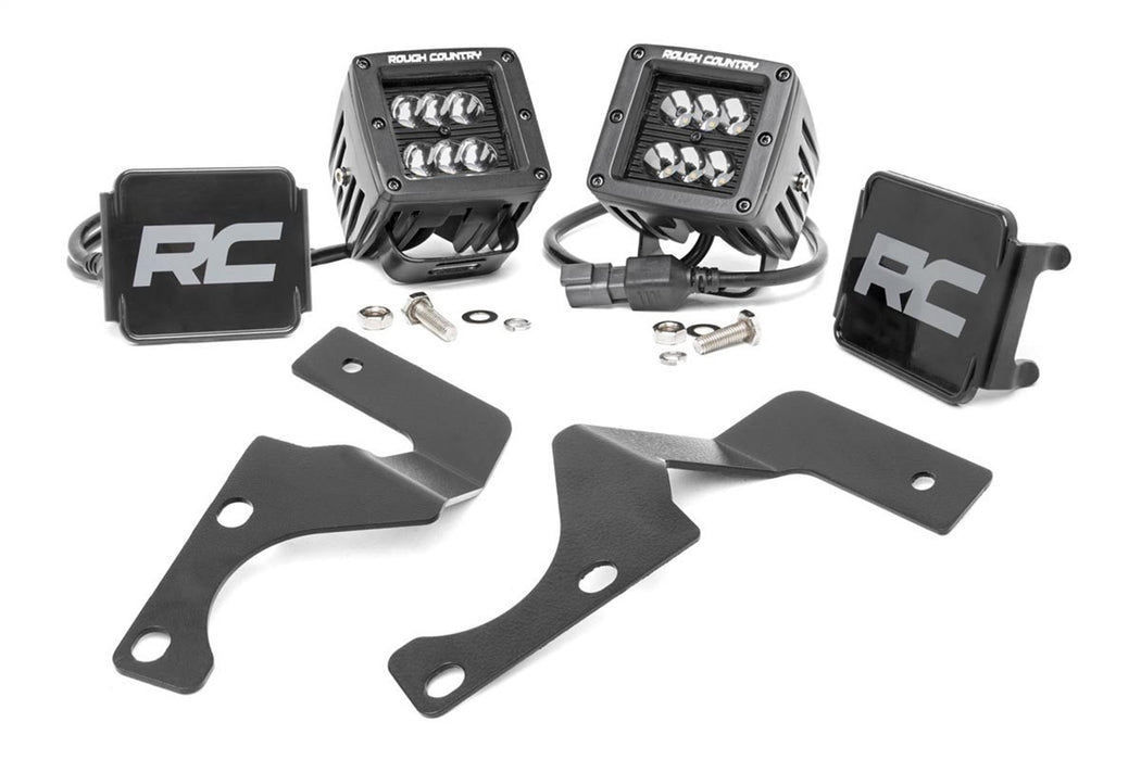 Rough Country 70796 Toyota 4Runner 2 Inch LED Lower Windshield Ditch Kit Black Series w/Spot Beam For 10-Pres 4Runner Rough Country - Truck Part Superstore