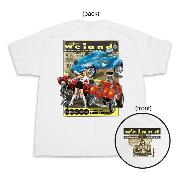 Weiand 10008-SMWND Weiand Drag Star T-Shirt; White; Small; - Truck Part Superstore