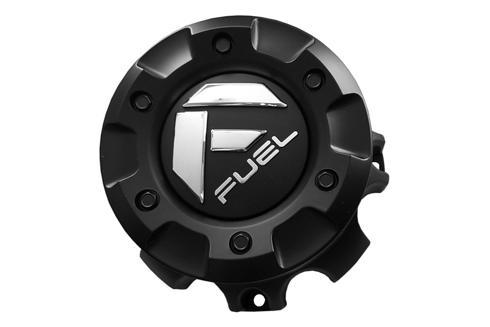 Fuel 2PC 1001-60B FUEL BLACK 8 LUG CAP-TALL - Truck Part Superstore