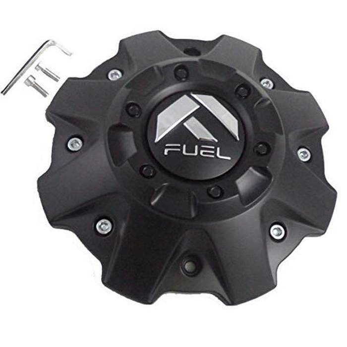 Fuel 2PC 1001-81MB FUEL 5/6 LUG MT-BLK CAP (FLAT BOTTOM) - Truck Part Superstore