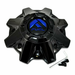 Fuel 2PC 1001-83GBK FUEL GLOSS BLACK BLUE LOGO CAP (FLAT) - Truck Part Superstore