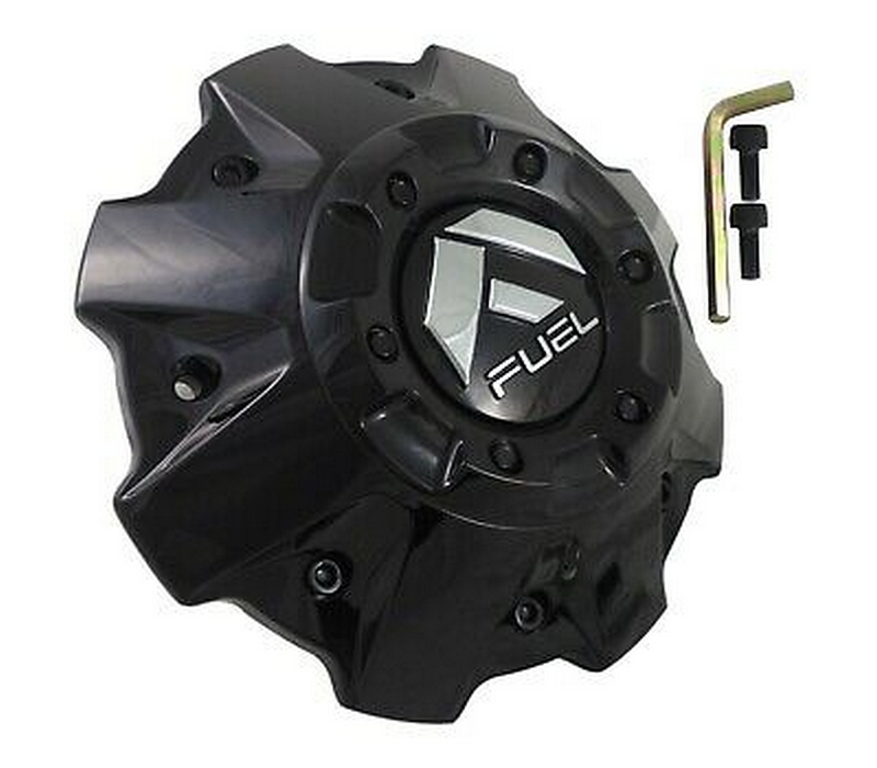 Fuel 2PC 1001-83GBR FUEL GLOSS BLACK CAP (FLAT) BLACK BOLTS - Truck Part Superstore