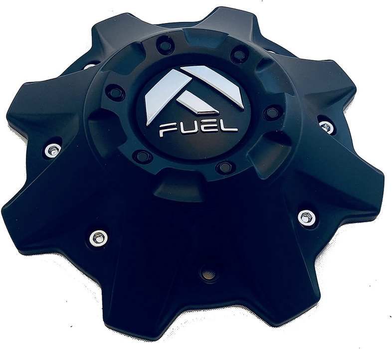 Fuel 2PC 1001-83MB FUEL 8 LUG MATTE BLACK CAP (FLAT BOTTOM) - Truck Part Superstore