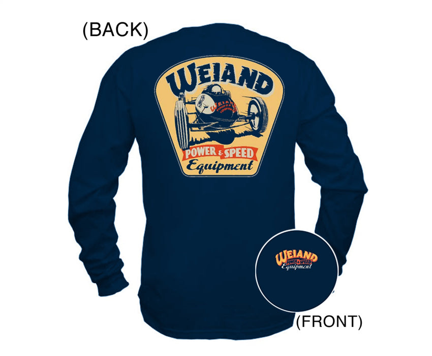 Weiand 10010-XXLWND Weiand Retro T-Shirt; Weiand Retro Artwork; Navy Blue; Long Sleeve; XX-Large; - Truck Part Superstore