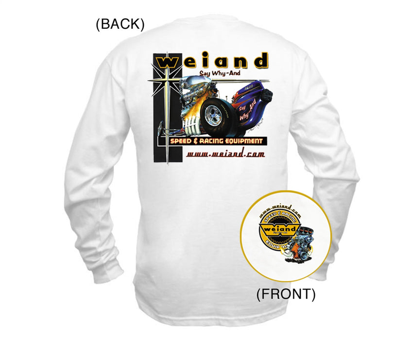 Weiand 10011-LGWND Weiand Retro T-Shirt; Weiand Retro Artwork; White; Long Sleeve; Large; - Truck Part Superstore