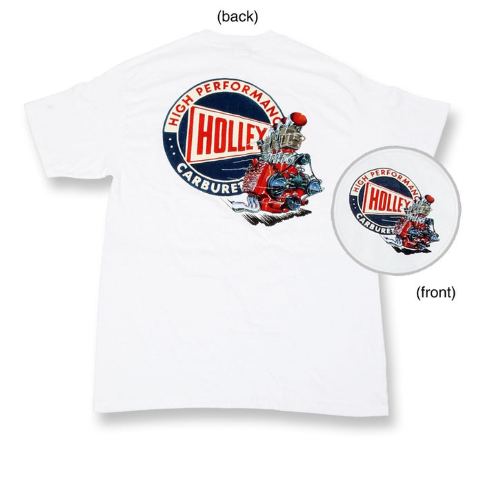 Holley 10012-SMHOL Flathead T-Shirt; Mens; Short Sleeve; White; Small; - Truck Part Superstore