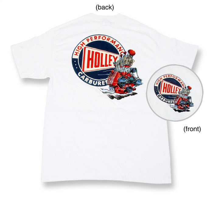 Holley 10012-LGHOL Flathead T-Shirt; Mens; Short Sleeve; White; Large; - Truck Part Superstore