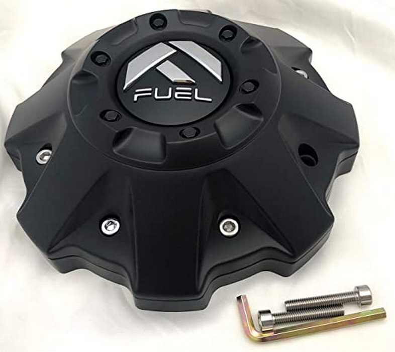 Fuel 2PC 1002-48B FUEL 5/6 FLAT BOTTOM MATTE BLACK CAP - Truck Part Superstore