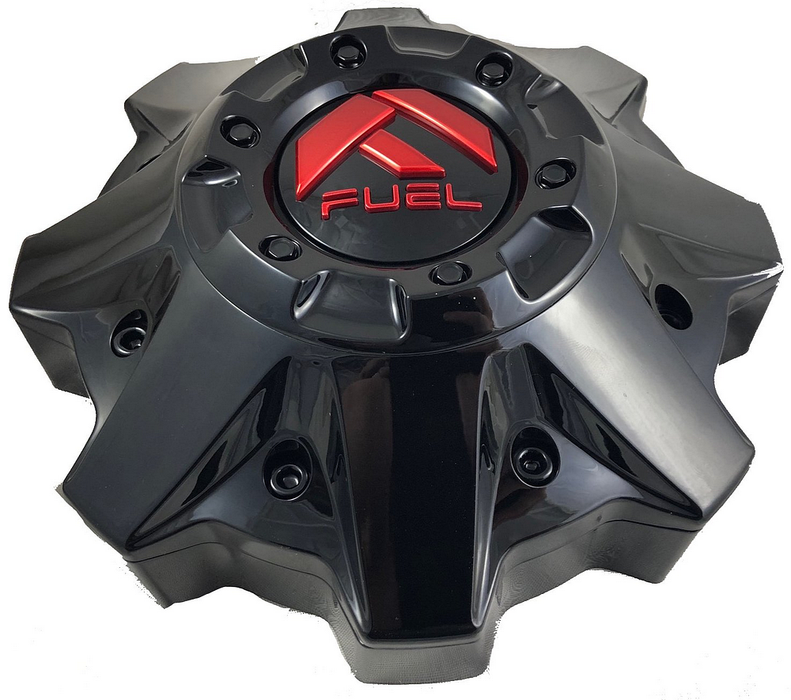Fuel 2PC 1002-49GBQ FUEL GL-BLK/RED (FLAT) 8L 2.4"-RED BOLTS - Truck Part Superstore