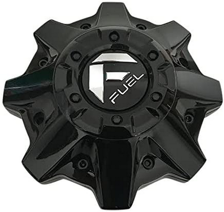 Fuel 2PC 1002-53GBR FUEL GLOSS BLACK CAP 8LUG-BLACK RIVETS - Truck Part Superstore
