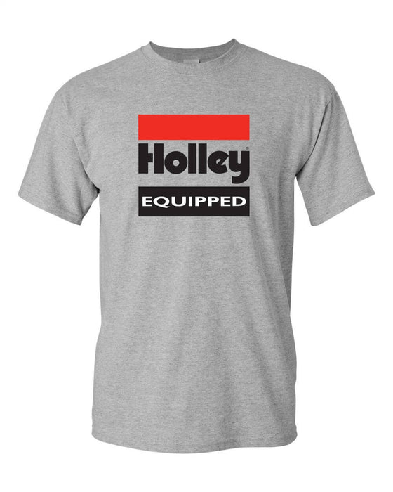 Holley 10022-4XHOL Holley Equipped T-Shirt; Mens; Short Sleeve; 4XL; Gray; - Truck Part Superstore